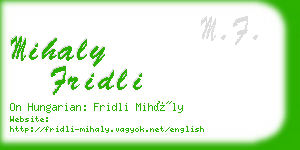 mihaly fridli business card